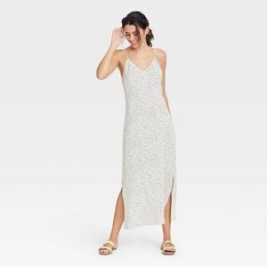 a new day white maxi dress with black dots